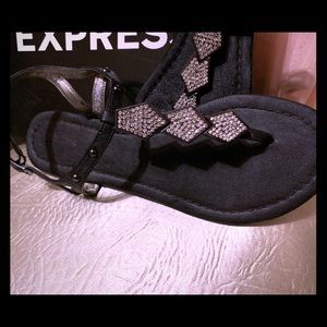 Black Express Silver Diamond Sandal